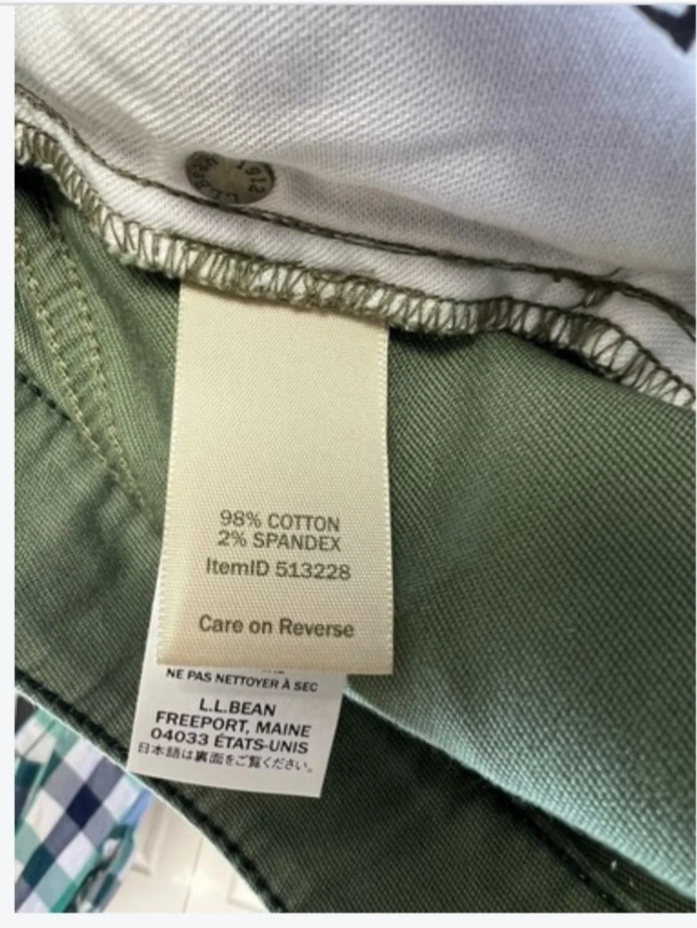 L.L Bean Beanflex straight leg favorite fit olive green jeans size 8 - Picture 6 of 6